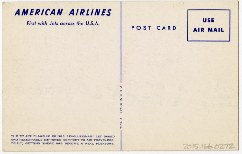 Image: postcard: American Airlines, Boeing 707-100