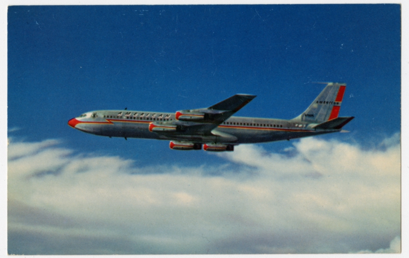 Image: postcard: American Airlines, Boeing 707-100