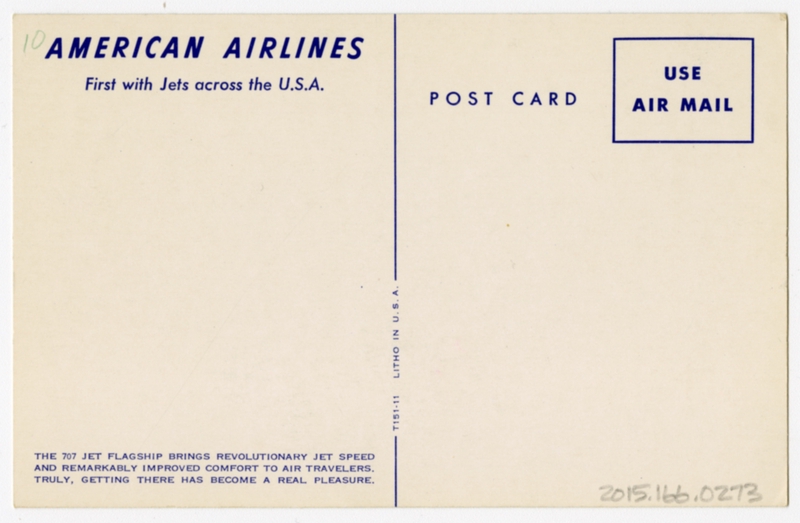 Image: postcard: American Airlines, Boeing 707-100