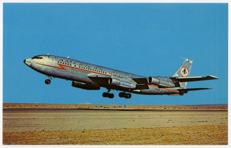 Image: postcard: American Airlines, Boeing 707-100