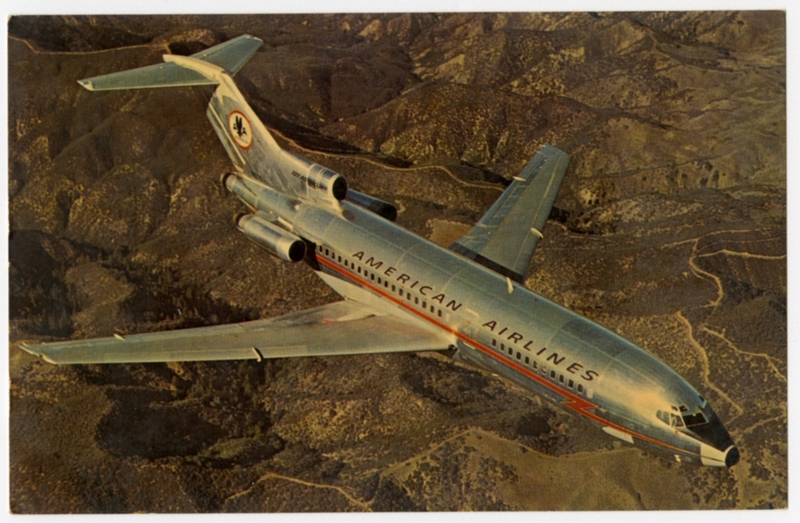 Image: postcard: American Airlines, Boeing 727