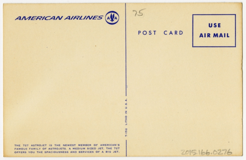 Image: postcard: American Airlines, Boeing 727