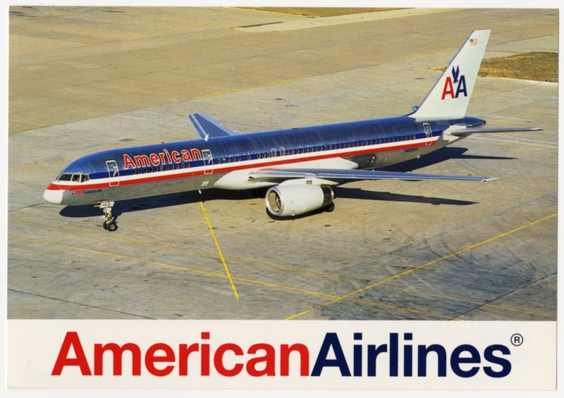 Image: postcard: American Airlines, Boeing 757
