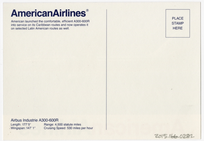 Image: postcard: American Airlines, Airbus A300-600R