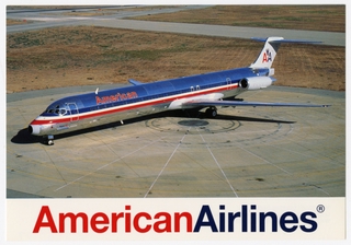 Image: postcard: American Airlines, McDonnell Douglas Super 80