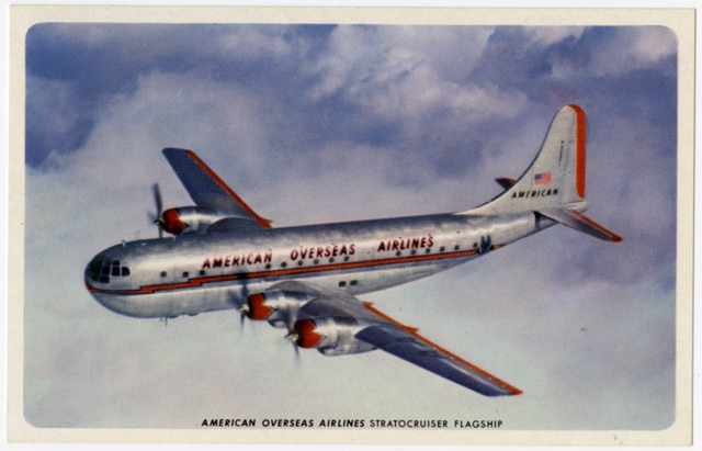 Postcard: American Airlines, Boeing 377 Stratocruiser