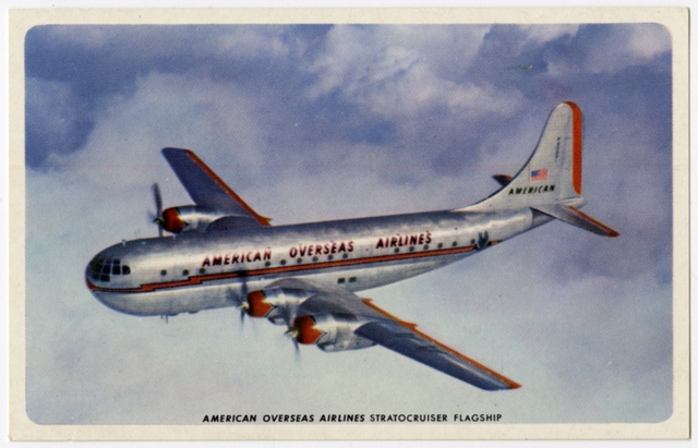 Postcard: American Airlines, Boeing 377 Stratocruiser