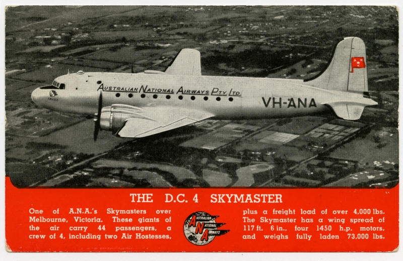 Image: postcard: Australian National Airways