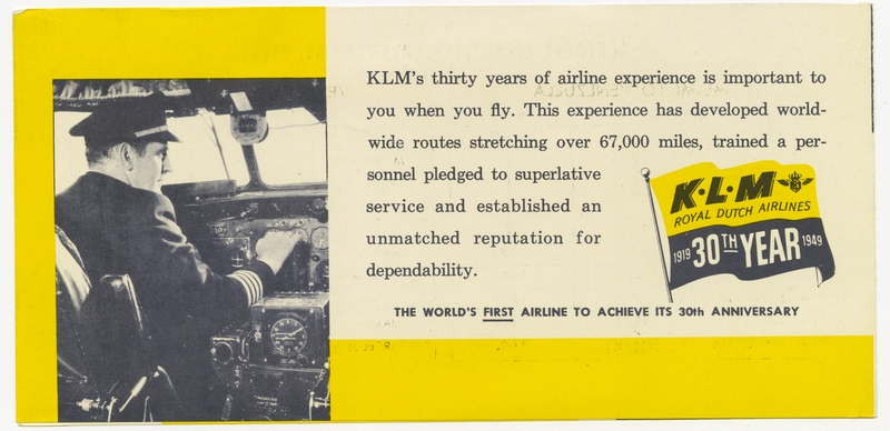 Image: timetable: KLM (Royal Dutch Airlines), quick reference
