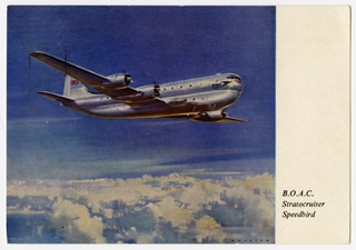 Image: postcard: BOAC (British Overseas Airways Corporation), Boeing 377 Stratocruiser