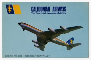 Image: postcard: Caledonian Airways, Boeing 707-320C