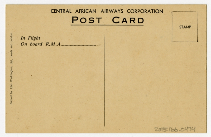 Image: postcard: Central African Airways (CAA)