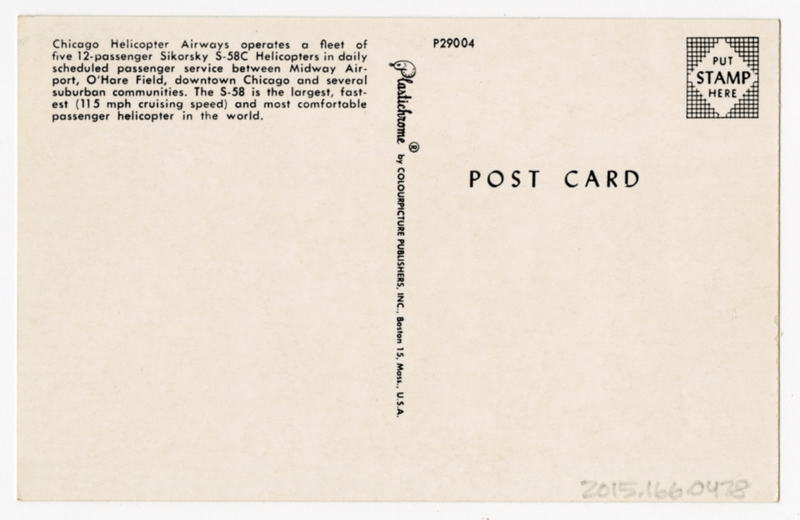 Image: postcard: Chicago Helicopter Airways, Sikorsky S-58C