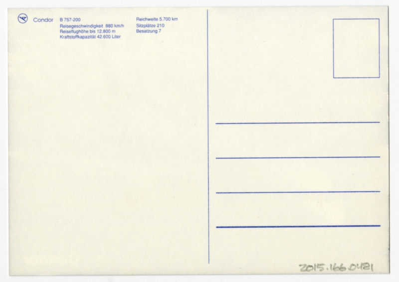 Image: postcard: Condor, Boeing 757-200