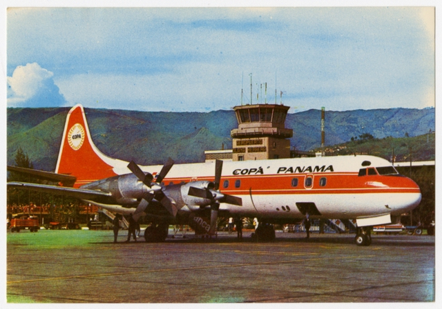 Postcard: Copa Airlines, Lockheed 188A Electra