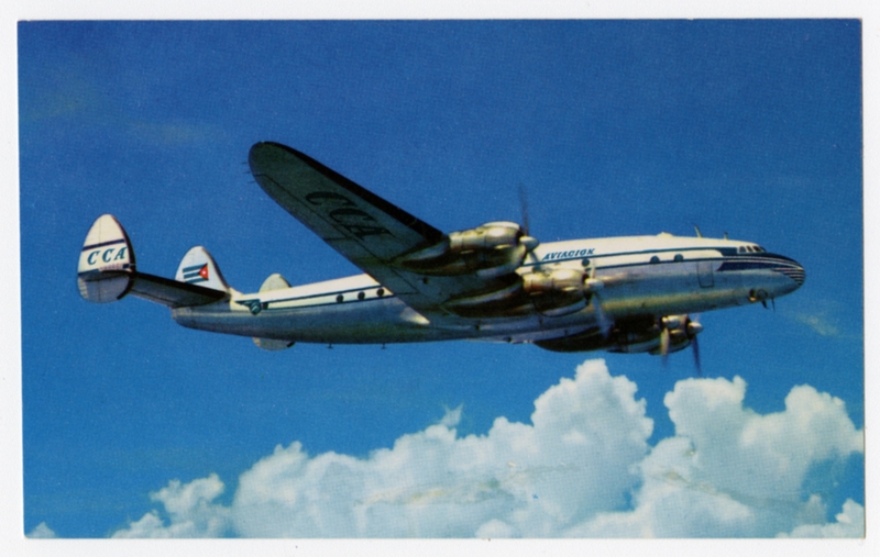 Image: postcard: Cubana de Aviacion, Lockheed Constellation