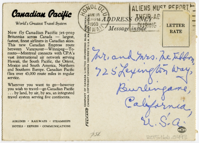 Image: postcard: Canadian Pacific Airlines, Bristol Britannia