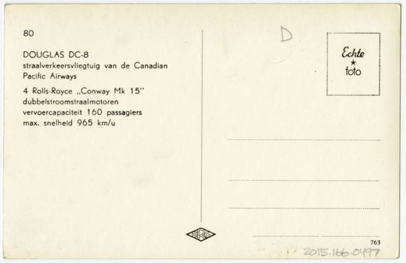 Image: postcard: Canadian Pacific Airlines, Douglas DC-8