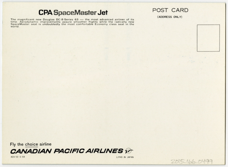 Image: postcard: Canadian Pacific Airlines, Douglas DC-8-63