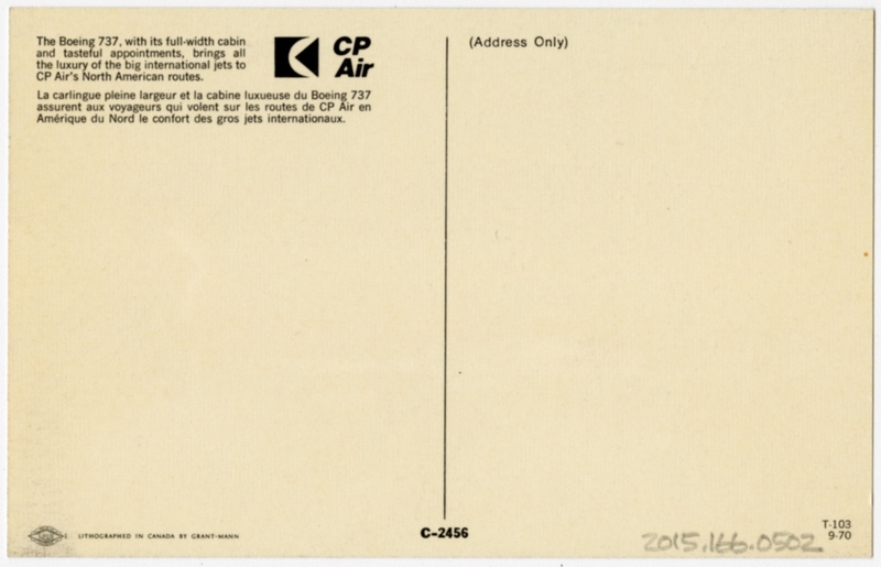 Image: postcard: CP Air, Boeing 737