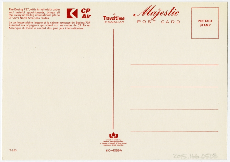 Image: postcard: CP Air, Boeing 737