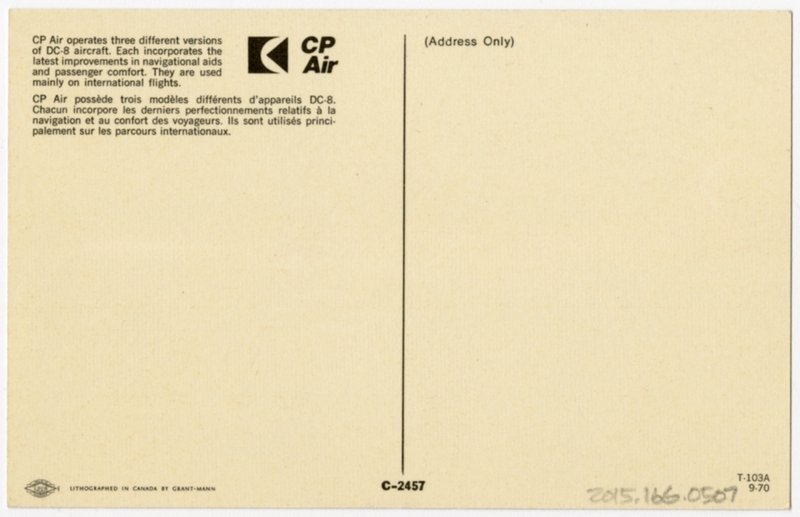 Image: postcard: CP Air, Douglas DC-8