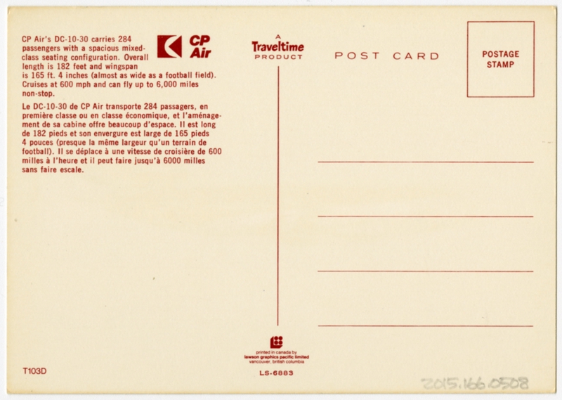 Image: postcard: CP Air, Douglas DC-10-30