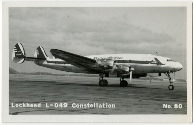 Postcard: Capital Airlines, Lockheed L-049 Constellation