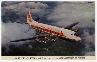 Image: postcard: Capital Airlines, Vickers Viscount