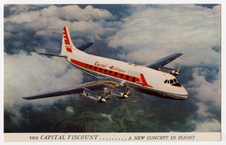 Image: postcard: Capital Airlines, Vickers Viscount