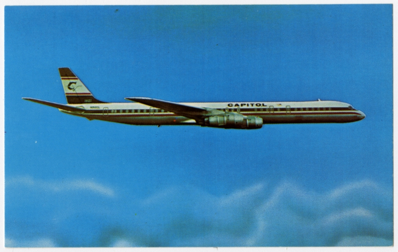 Image: postcard: Capitol International Airways, Douglas DC-8