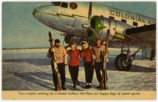 Image: postcard: Colonial Airlines, Douglas DC-3