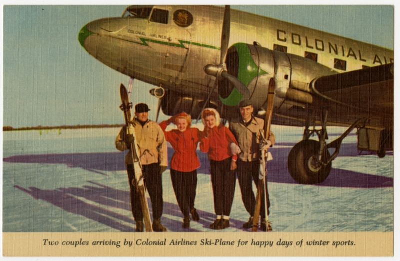 Image: postcard: Colonial Airlines, Douglas DC-3