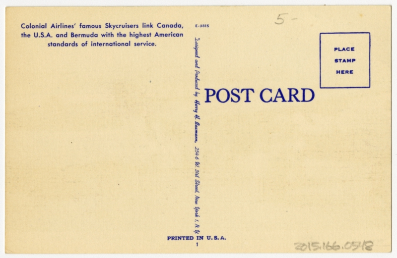 Image: postcard: Colonial Airlines, Douglas DC-3