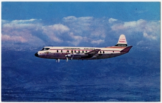 Image: postcard: Continental Airlines, Vickers Viscount