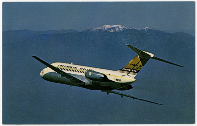 Postcard: Continental Airlines, Douglas DC-9