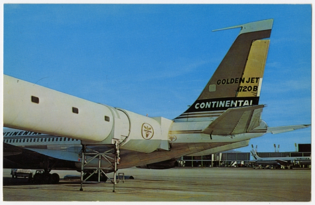 Postcard: Continental Airlines, Boeing 720B