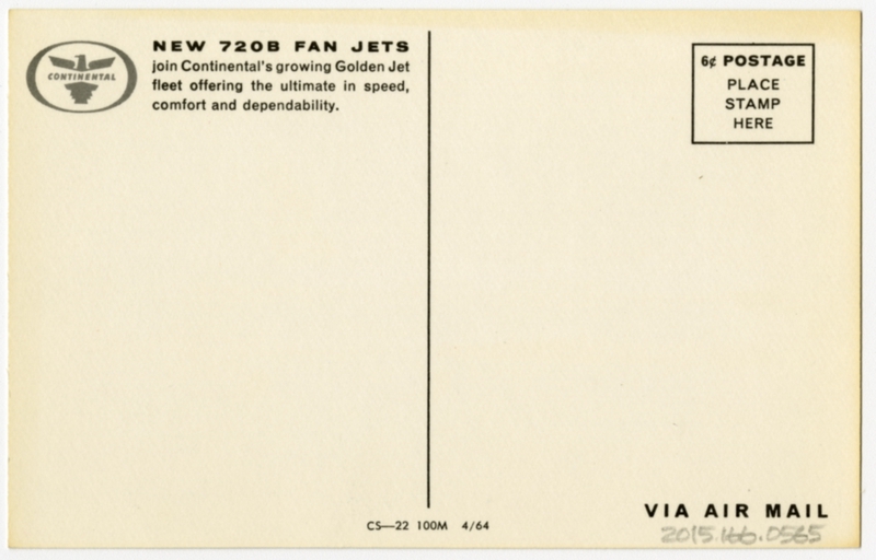 Image: postcard: Continental Airlines, Boeing 720B