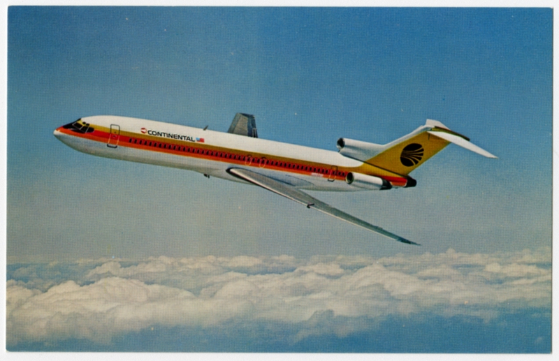 Image: postcard: Continental Airlines, Boeing 727