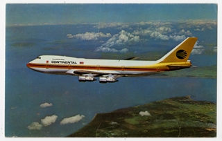 Image: postcard: Continental Airlines, Boeing 747