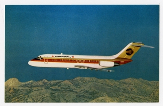 Image: postcard: Continental Airlines, Douglas DC-9