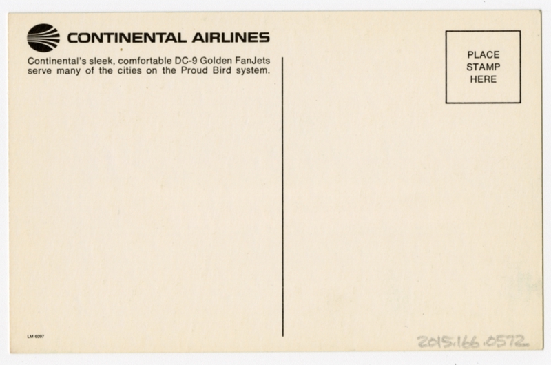 Image: postcard: Continental Airlines, Douglas DC-9