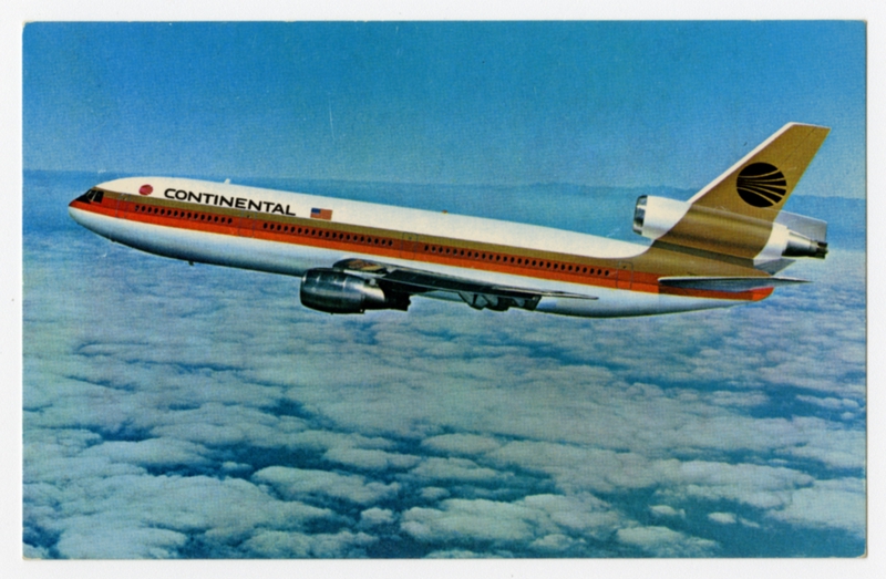 Image: postcard: Continental Airlines, McDonnell Douglas DC-10