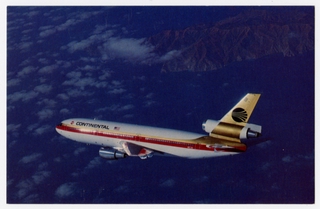 Image: postcard: Continental Airlines, McDonnell Douglas DC-10
