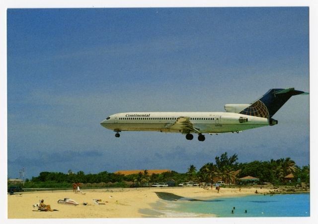 Postcard: Continental Airlines, Boeing 727-224