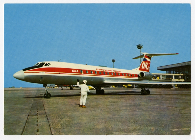 Image: postcard: Czechoslovak Airlines, Tupolev Tu-134A
