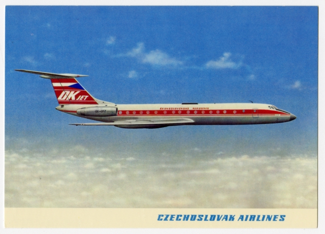 Postcard: Czechoslovak Airlines, Tupolev Tu-134