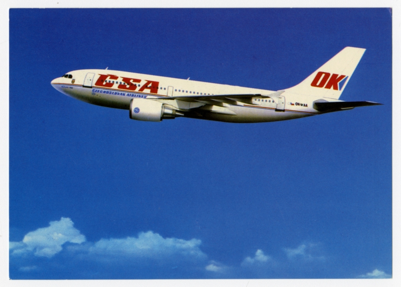 Image: postcard: Czechoslovak Airlines, Airbus A310-300