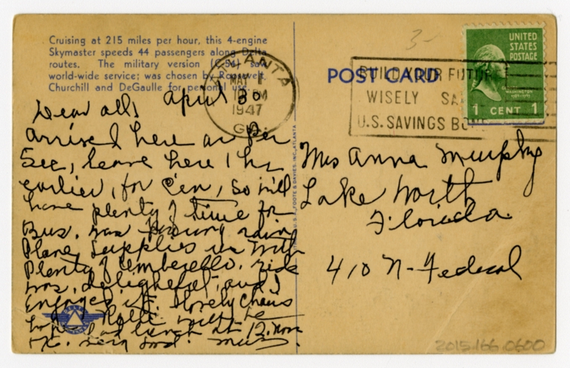 Image: postcard: Delta Air Lines