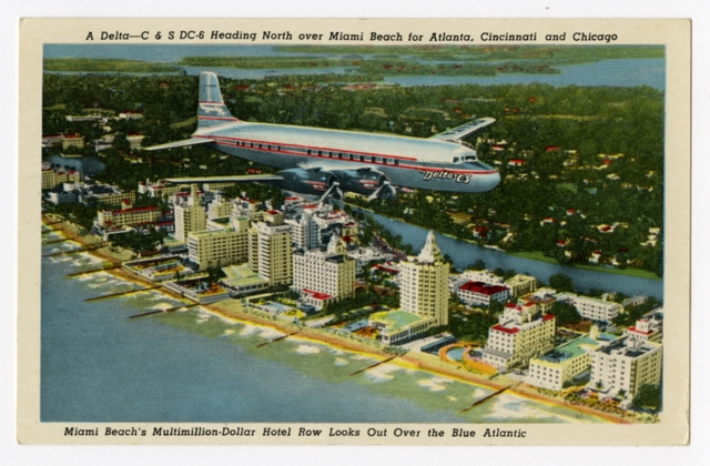 Postcard: Delta Air Lines / Chicago and Southern Air Lines (C&S), Douglas DC-6